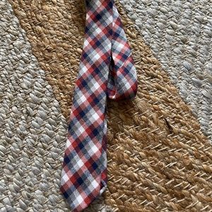 Red white and blue check Tie